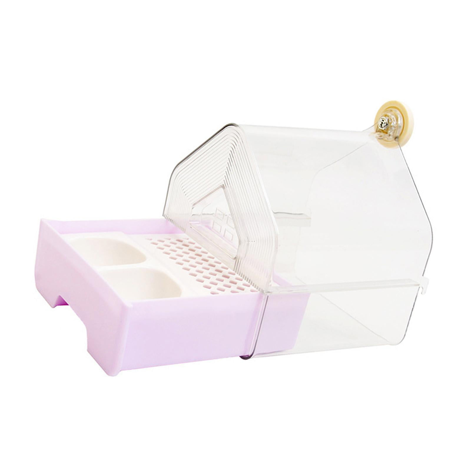 Caja De Baño Transparente Para Loros, Ideal Para Agapornis, Periquitos Y Canarios, Color Morado.
