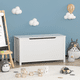 thumbnail image 3 of Kids Wooden Toy Box Storage with Safety Hinged Lid for Ages 2+ (White), 3 of 3