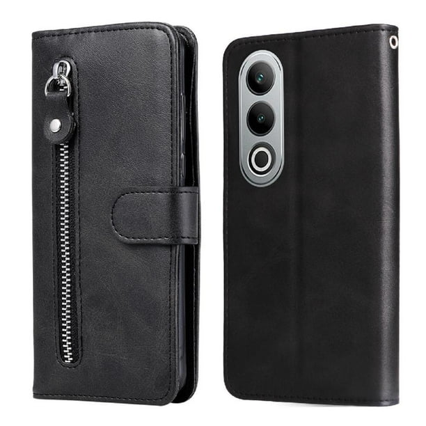 Funda con Cremallera para OnePlus Nord CE 4 5G, Carcasa Cartera de Cuero PU con Soporte y Tarjetero