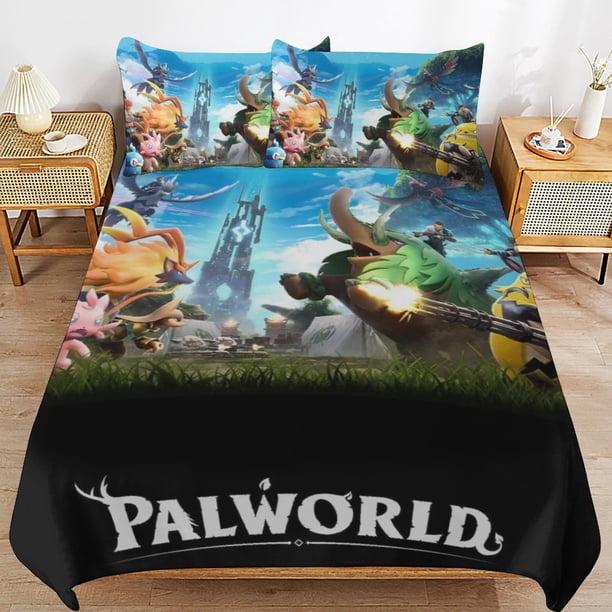 Palworld Comforter Set 3 Pieces Quilt Cover Set Soft Bedding Sets for All Seasons