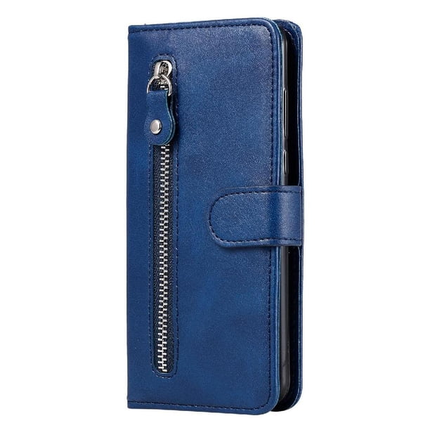 Funda con Cremallera para Samsung Galaxy S21 Ultra 5G, Carcasa Cartera de Cuero PU con Soporte y Tarjetero