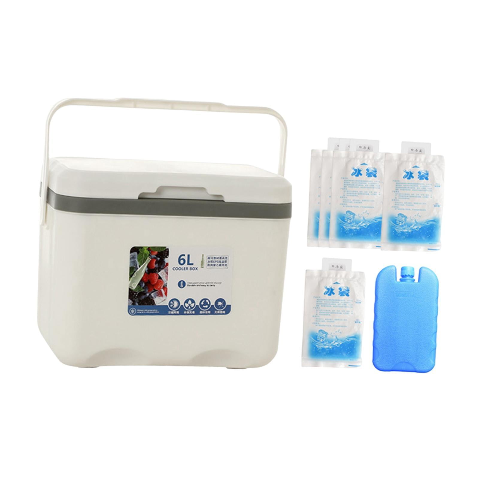 Magideal - Nevera Portátil, Nevera Portátil Con Aislamiento, Con Asa, Nevera Portátil Con Bolsa De Hielo Para Barbacoa, Deportes, Bebidas, Jardín, Playa, Leche M Blanco