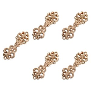 Magideal - 5 Piezas Broche Clásico Botón De Chal Cierre De Capa Clip Cardigan Fabricado En Aleación Con Diseño Vintage De Flor Adecuado Para Ropa Femenina Fiesta Oro