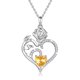 thumbnail image 1 of Collar HESHPAWS 925 Sterling Silver Birthstone Rose Flower Heart Pendant 18+2" Ajustable, 1 of 7
