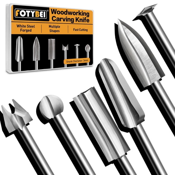 Conjunto de Brocas para Tallado en Madera FOTYBEI 6 piezas para Dremel