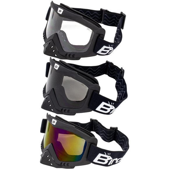 Gafas Birdz Eyewear Toucan para moto y esquí deportivo, 3 pares