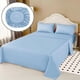 thumbnail image 1 of Juego De Sabanas 100% Algodón De 1.5 Plazas + 1 Funda Para Almohada 50x70cm Celeste, 1 of 3