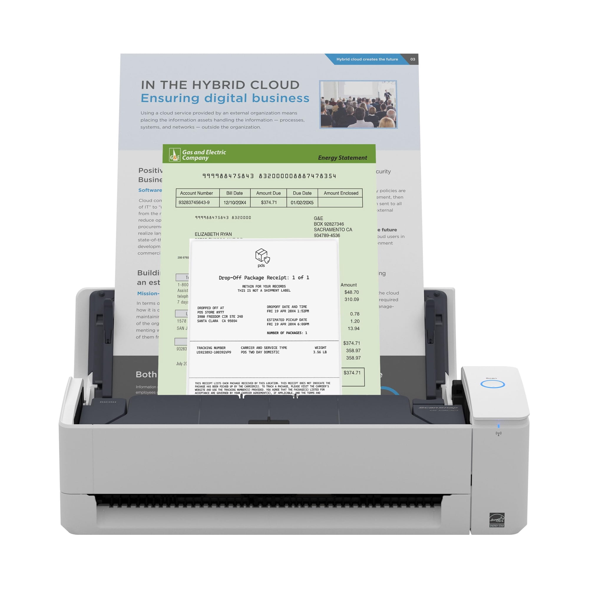 Escáner Scansnap Ix1300 Compact Inalámbrico De Doble Cara A Color