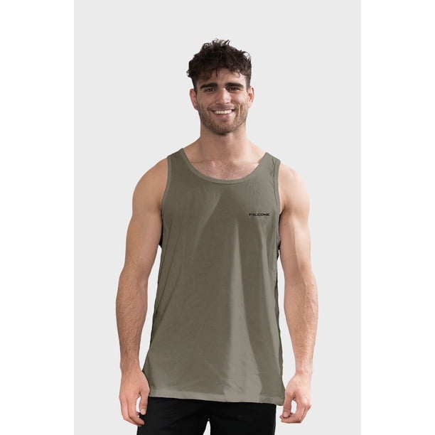 Polera Orgánica Sin Mangas Classic Verde Hombre Falcone