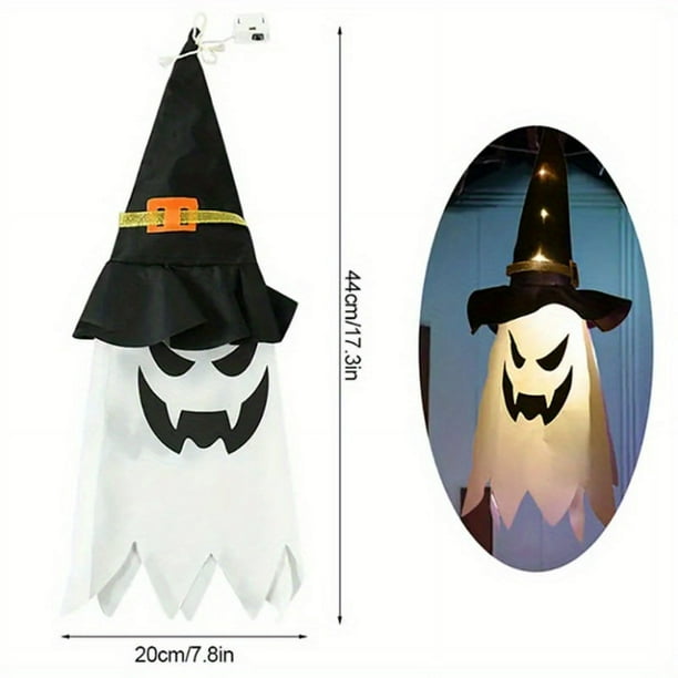 1pc Glowing Wizard Hat Lamp for Halloween Decoration - Flashing Light Gypsophila Ghost Festival Dress Up - Perfect for Hanging Lantern Decor