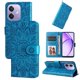 thumbnail image 2 of Funda tipo cartera FOXDOCK para OPPO A5x 4G/5G , diseño girasol en relieve, cuero PU, cierre magnético, soporte y tarjetero, 2 of 5