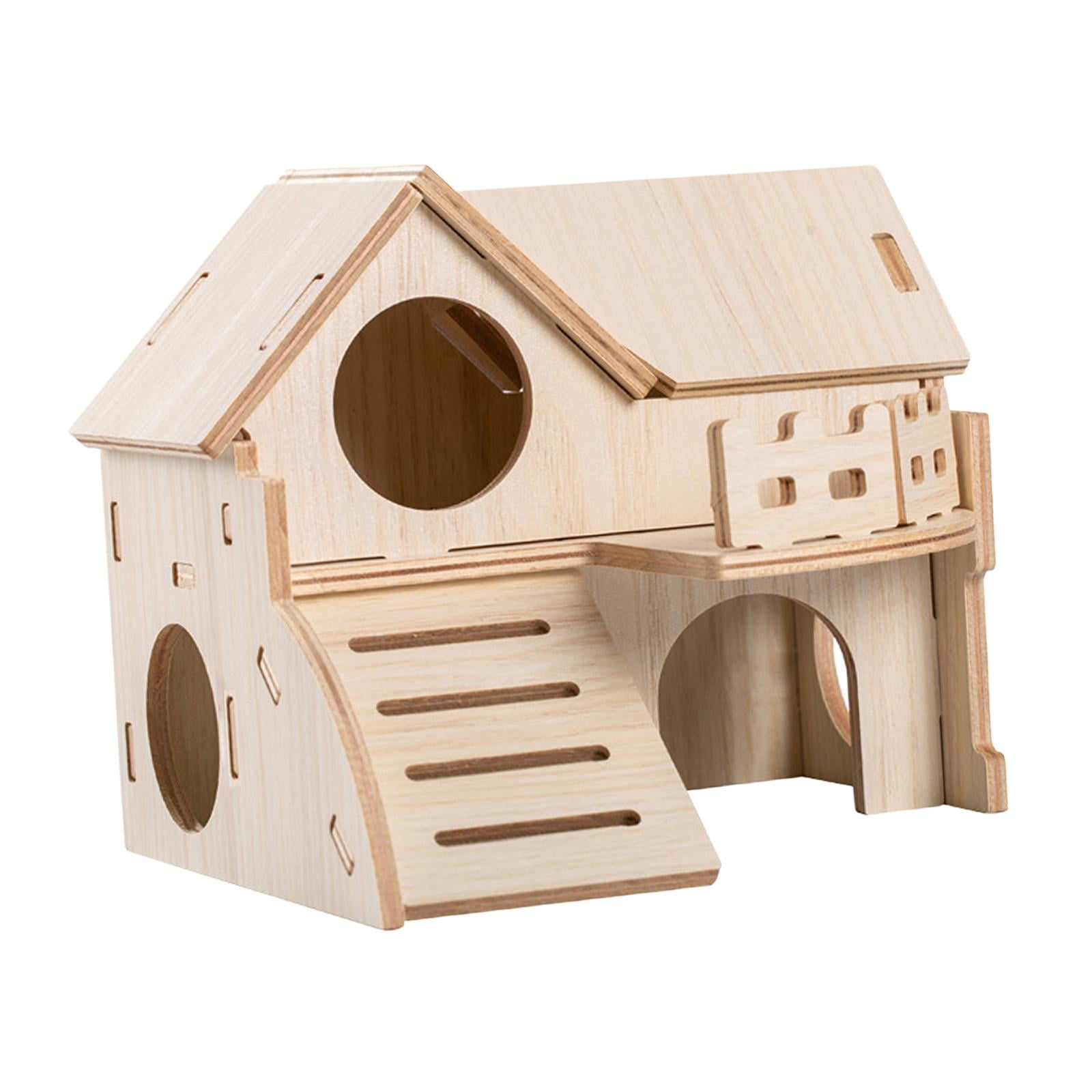 Accesorios De Jaula De Madera Maciza Para Casa De Hámster De Madera Para Ratones Chinchilla Estilo Hámster A