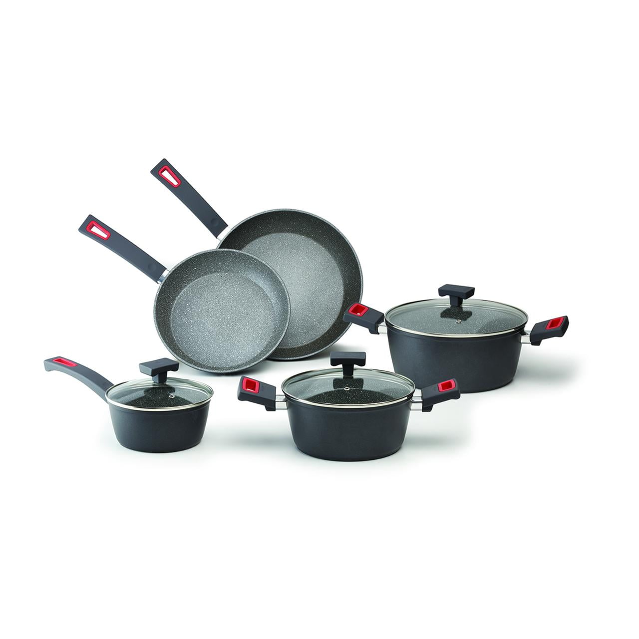 Ghidini - Set 8pzs Ollas Ø16-20-24 + Sarten Ø24-28 +3 Tapas Viva