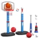 thumbnail image 1 of Set deportivo HYES 2 en 1 con canasta de baloncesto y pelota en T para niños, 1 of 9