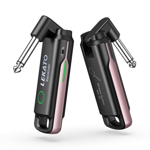 Sistema De Guitarra Inalámbrico Lekato Ws-70 Uhf 70 Canales Rosa