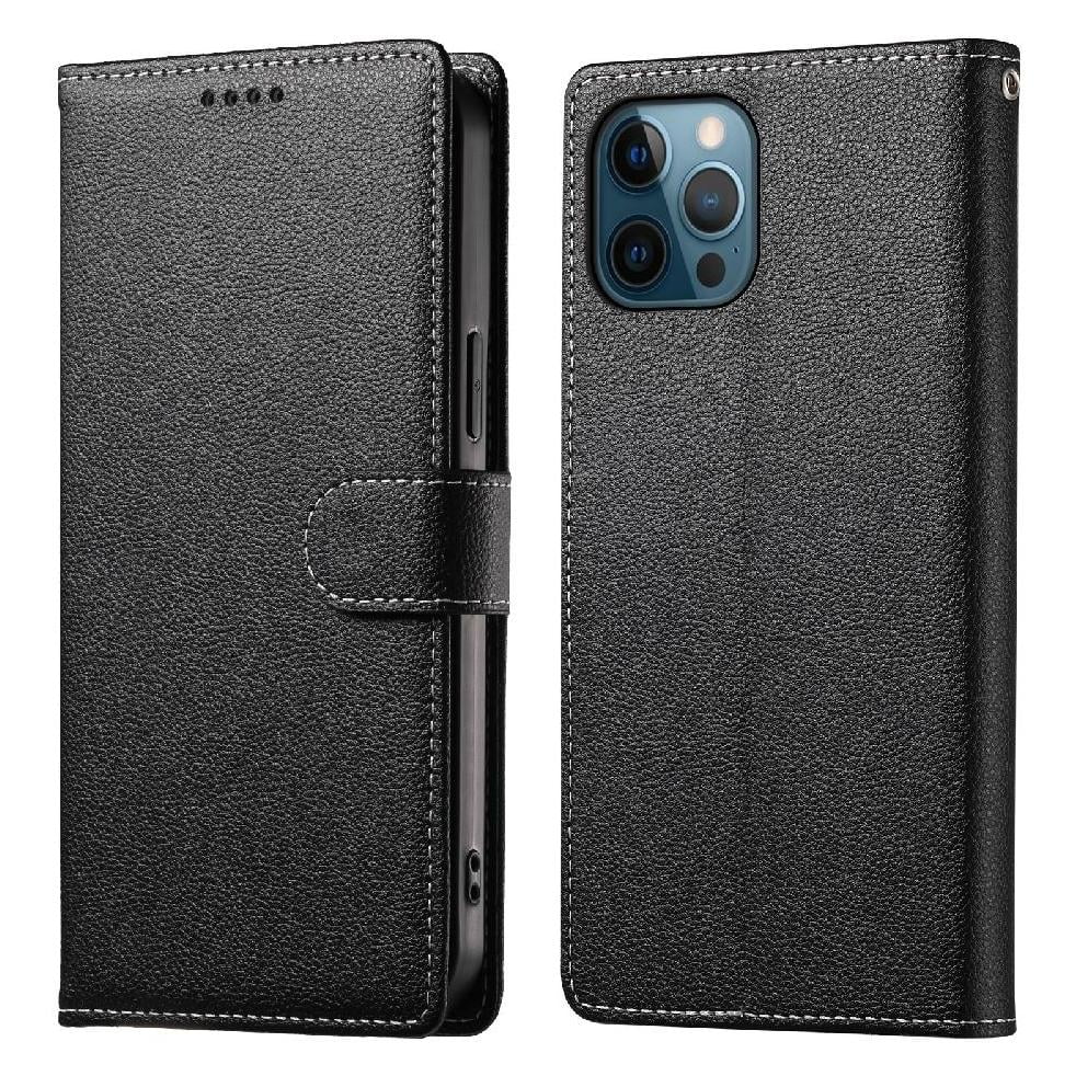 Foxdock - Funda Para Iphone 12 Pro Max– Cuero Premium, 3 Ranuras Para Tarjetas, Protección Contra Impactos