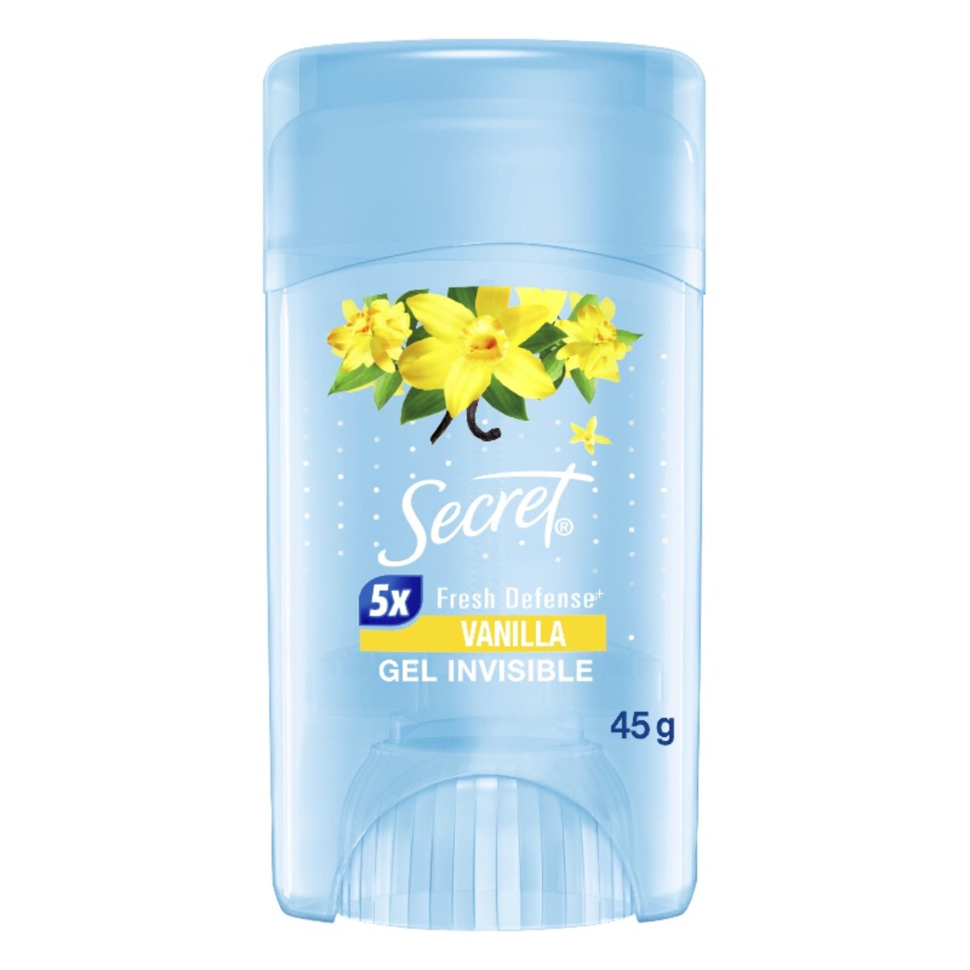 Antitranspirante Gel Invisible Vanilla 45 g Secret