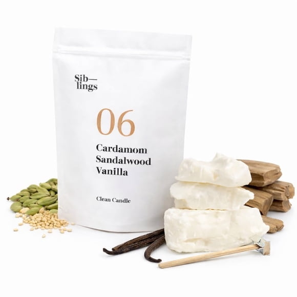 Kit de recarga para velas Siblings Essentials, 60 h de duración, cera de coco y soya