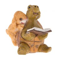 Magideal - Figuras En Miniatura, Estatua De Animales, Adornos Decorativos De Paisaje Diy, Escultura De Resina, Accesorios De Jardín Para Casa De Muñecas Al Aire Libro Tortuga Rabblt