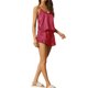thumbnail image 4 of INSPIRE CHIC Conjunto de Pijamas para Mujeres de Color Sólido 3 Piezas Camiseta de Tirantes Pantalones Cortos Pantalones Señoras XS Rojo, 4 of 6