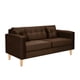 thumbnail image 2 of Sofa New Retro 3C + 2 Pouf Felpa 05 Chocolate, 2 of 6