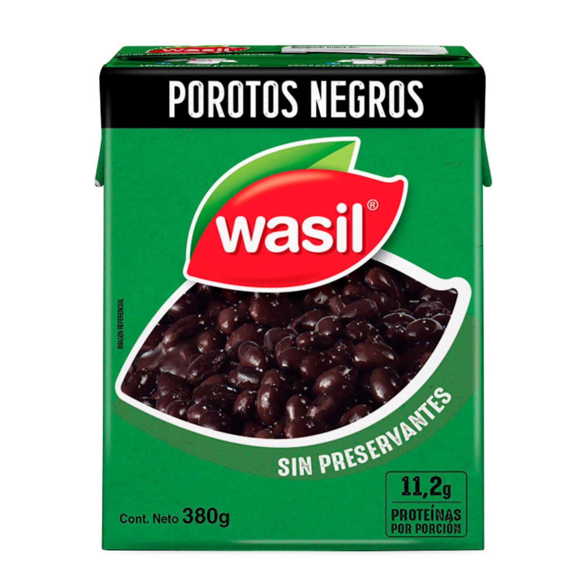 Porotos Negros Listos Para Servir Caja Drenado 230 g - Neto 380 g Wasil