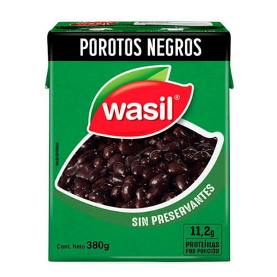 Porotos Negros Listos Para Servir Caja Drenado 230 G - Neto 380 G Wasil