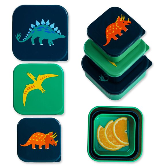 Set de 3 Contenedores de Comida para Niños Wildkin Sin BPA Tema Jurásico