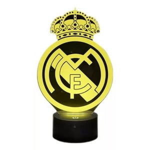 Lelumania - Lampara Ilusion 3D Real Madrid De 7 Colores, Base Touch