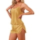thumbnail image 4 of Conjuntos de Pijamas para Mujeres Shorts Sexy Cami Satén para Ropa de Dormir Cómoda y Uso en Salón Todo el Año XL Dorado, 4 of 6