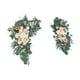 thumbnail image 2 of 2 Piezas Arco De Boda Flores Moderno Hecho A Mano Hojas Verdes Guirnalda De Flores Naranja Claro, 2 of 3