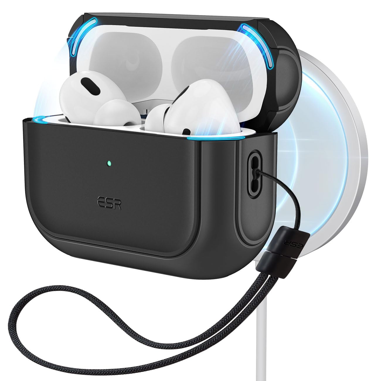 Funda Para Airpods Pro Esr 2023/2022/2019 De 2.ª Y 1.ª Generación, Color Negro