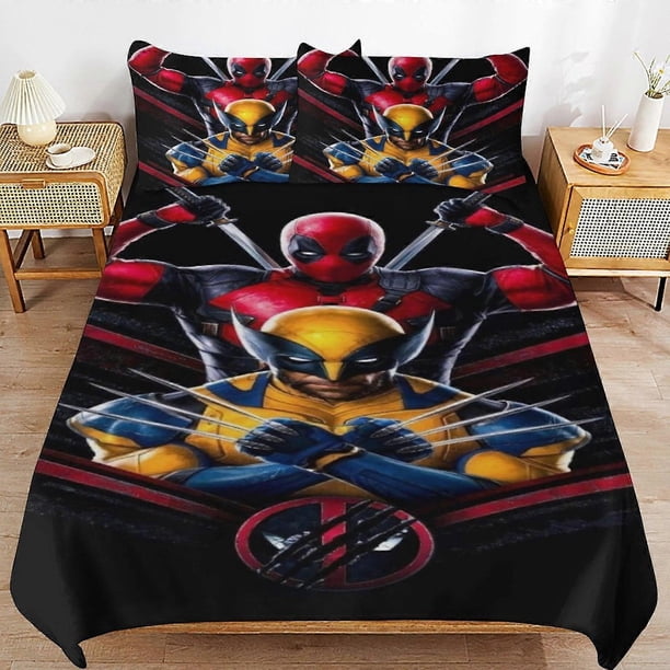 Deaool Wolverine Bedding Se Ultra Soft Skin-Friendly Duvet Cover3 Piece, Cute Comforter Cover Bed Set