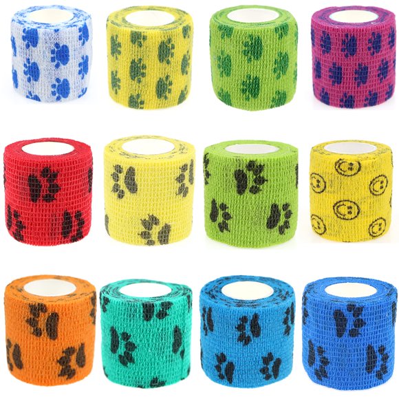 Venda cohesiva autoadhesiva KEQCQE de 2 pulgadas, 12 rollos