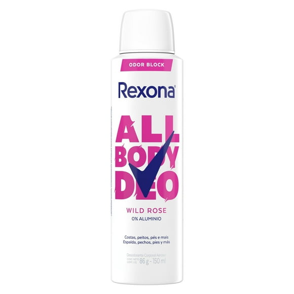 Desodorante Aerosol Rexona All Body Wild Rose Unisex, 150 ml
