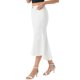 thumbnail image 4 of INSPIRE CHIC Falda Midi de Mezclilla Lavada con Cola de Pescado de Cintura Alta con Dobladillo Crudo de Moda Casual con Bolsillos para Mujer Regreso a Clases S Blanco, 4 of 6