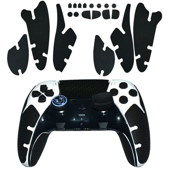 Antideslizante de silicona película protectora de la piel pegatinas compatibles con PlayStation 5 Edge Controller - Durable a prueba de polvo empuñadura cubierta Gamepad Accesorios-Negro