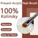 thumbnail image 2 of Pincel de uñas Present Kolinsky #8 con veta de madera, 2 of 8