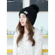 thumbnail image 2 of Gorro de invierno para mujer, moderno, abrigado, plegable, sólido, tejido, grueso, para invierno, 2 of 5