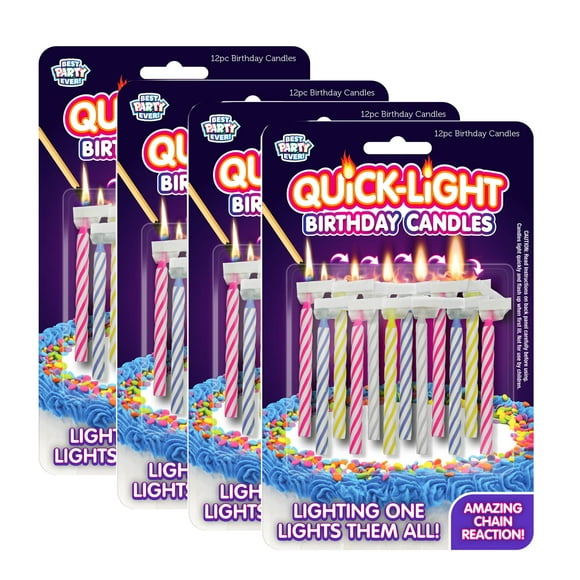 Velas de cumpleaños ¡LA MEJOR FIESTA DE LA HISTORIA! Quick Light, 48 velas