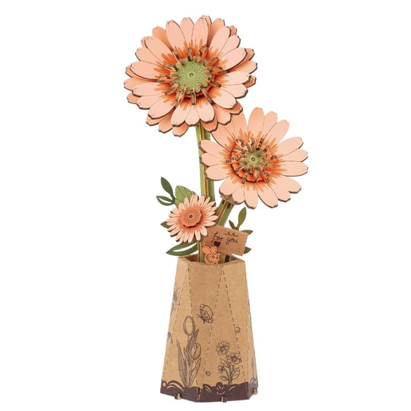 Flor de Madera Gerbera Light Orange Rolife