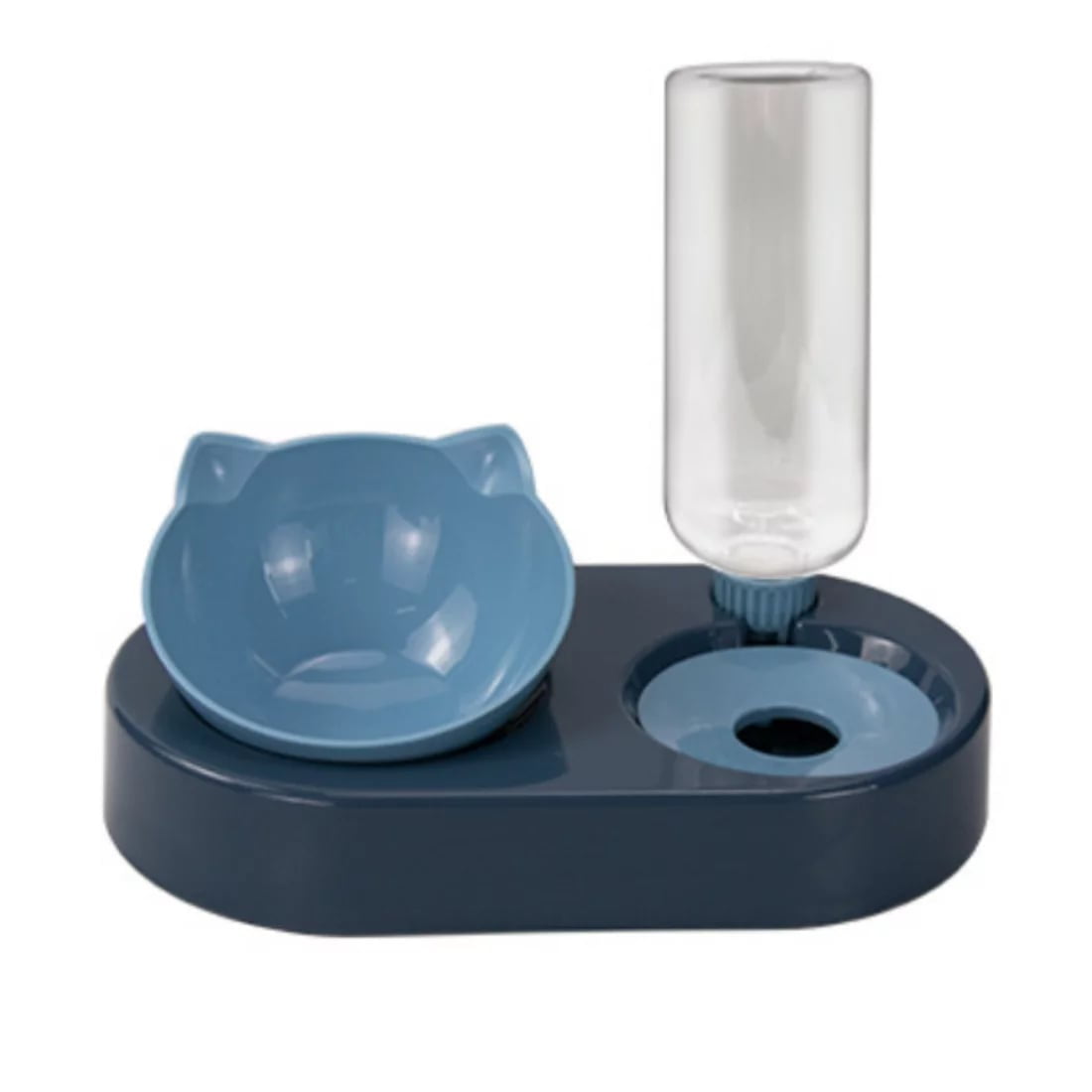 Akirapet - Comedero Para Gatos Con Dispensador De Agua Azul