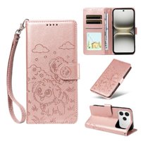 Funda Billetera Foxdock Compatible Con Tecno Spark 40 4G, Diseño Perrito Tierno, Ranuras Para Tarjetas Y Soporte Plegable