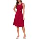 thumbnail image 2 of INSPIRE CHIC Vestido Vintage de Trabajo para Mujeres Línea A Cuello Cuadrado Sin Mangas Oficina Formal Vestidos de Noche Midi S Rojo Oscuro, 2 of 6