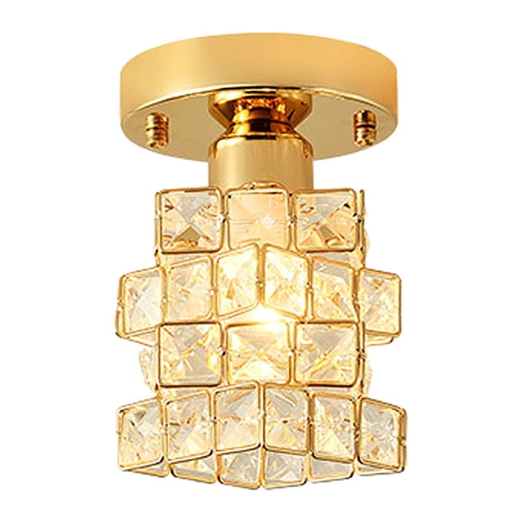 Lámpara de techo de cristal LED con base E26, montaje empotrado, accesorio de iluminación cercano al techo, lámpara de araña para oficina, balcón, coc Estilo A