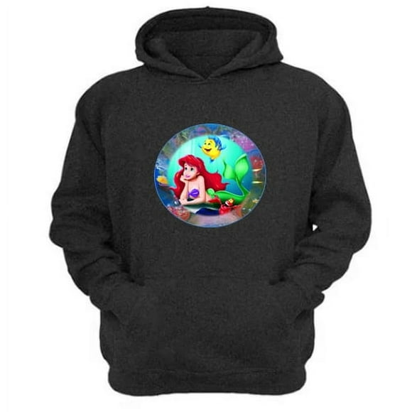 Polerón Canguro Sirena Marina Gris Oscuro Talla Xs Unisex