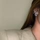 thumbnail image 2 of Pendientes de plata S925 con la letra King Wang, pendientes retro coreanos para mujer, pendientes europeos y americanos, joyería., 2 of 5