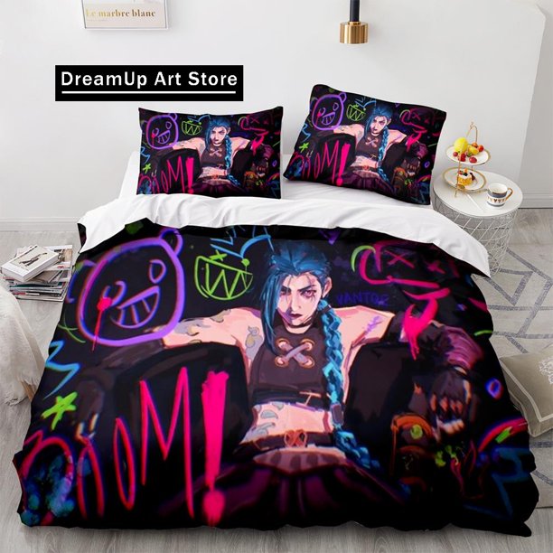 ArcaneGame Jinx Bedding Set Bedding Set Cute Quilt Cover Bed Cover With Pillowcase Boys Adult