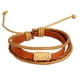 thumbnail image 4 of pulseras trenzadas de la pulsera de cuero tejida vintage caqui ajustable de la cuerda, 4 of 4