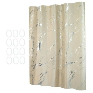 Genérico - Cortina De Ducha Con 12 Ganchos 180Cmx180Cm Impermeable Para Hogar Baño Hoteles Beige